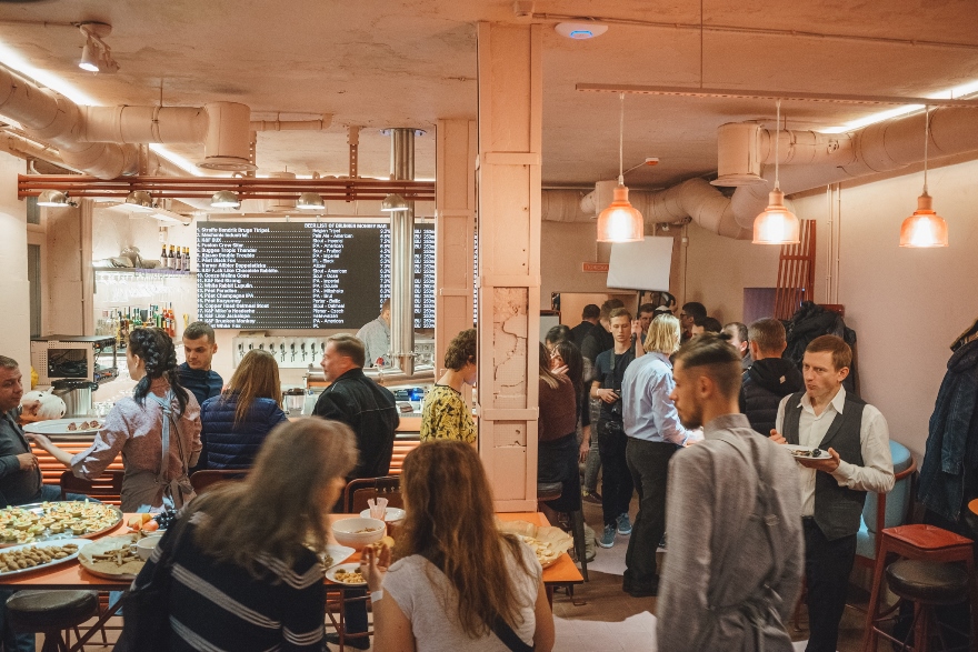 Drunken Monkey craft beer bar in Podil, Kyiv